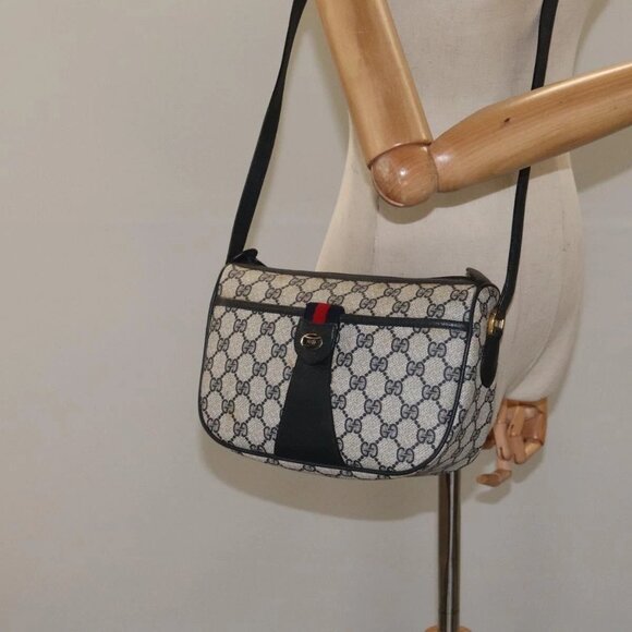 GUCCI GG Supreme Sherry Line Shoulder Bag PVC Beige Gold 02 14 032 Auth - Picture 14 of 16